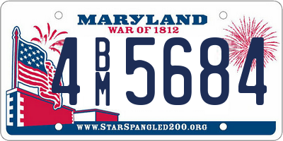 MD license plate 4BM5684