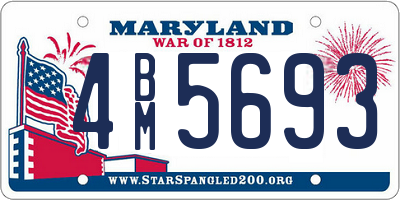 MD license plate 4BM5693