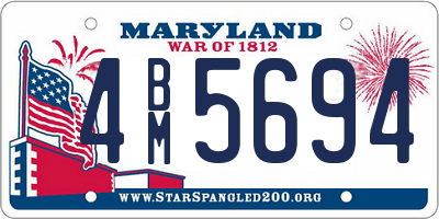 MD license plate 4BM5694