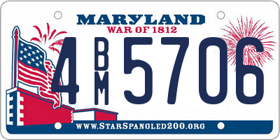 MD license plate 4BM5706