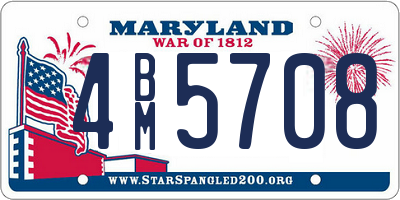 MD license plate 4BM5708