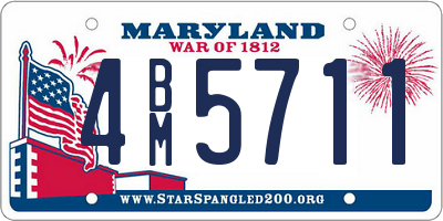 MD license plate 4BM5711