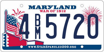 MD license plate 4BM5720
