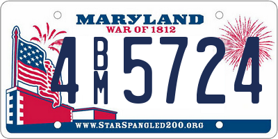 MD license plate 4BM5724