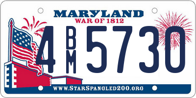 MD license plate 4BM5730