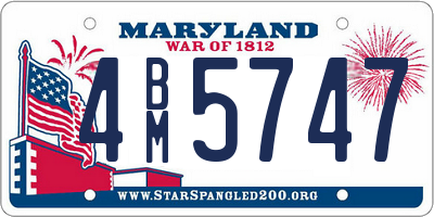 MD license plate 4BM5747
