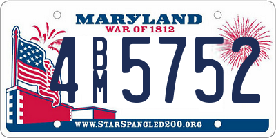 MD license plate 4BM5752