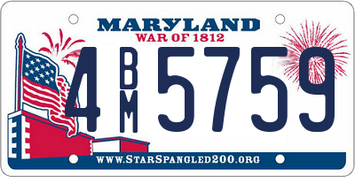 MD license plate 4BM5759