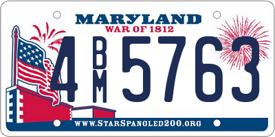 MD license plate 4BM5763