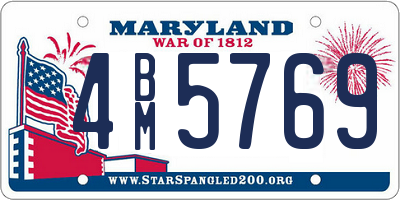 MD license plate 4BM5769