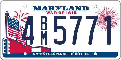 MD license plate 4BM5771