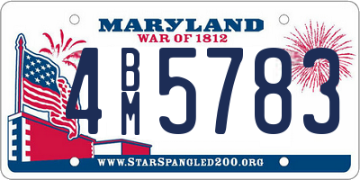 MD license plate 4BM5783