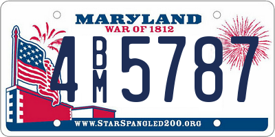 MD license plate 4BM5787