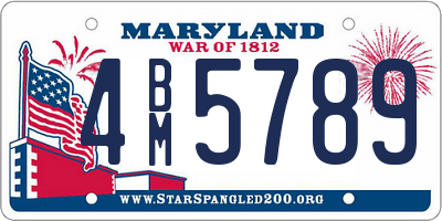 MD license plate 4BM5789