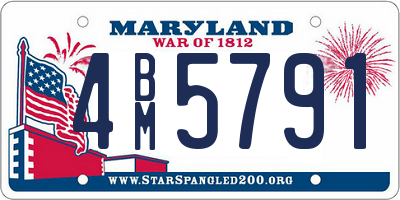 MD license plate 4BM5791
