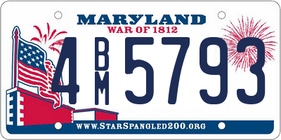 MD license plate 4BM5793