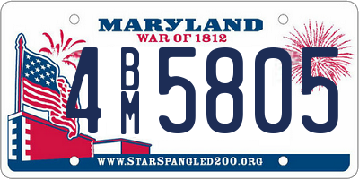 MD license plate 4BM5805