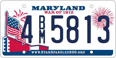 MD license plate 4BM5813