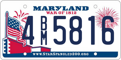 MD license plate 4BM5816