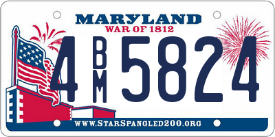 MD license plate 4BM5824