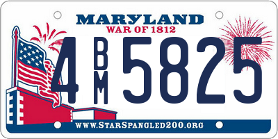 MD license plate 4BM5825