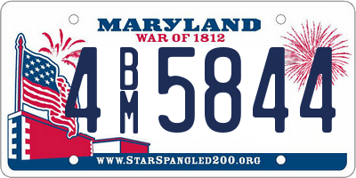 MD license plate 4BM5844