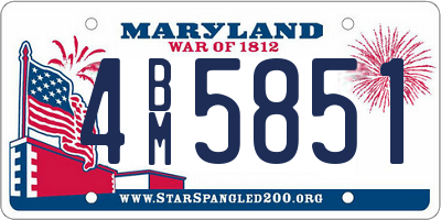 MD license plate 4BM5851