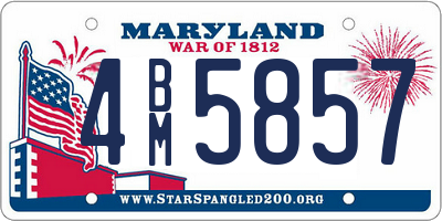 MD license plate 4BM5857