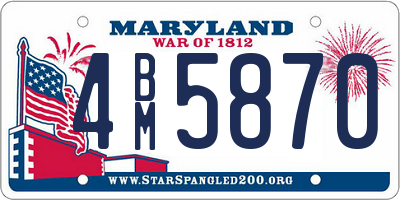 MD license plate 4BM5870
