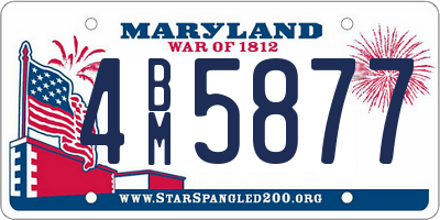 MD license plate 4BM5877