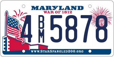 MD license plate 4BM5878