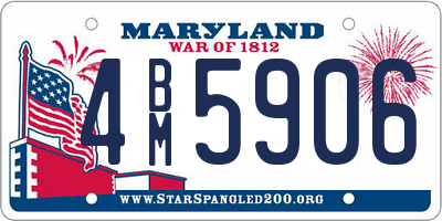MD license plate 4BM5906