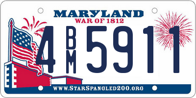 MD license plate 4BM5911