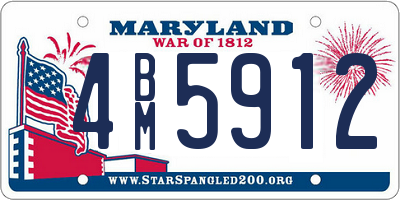 MD license plate 4BM5912