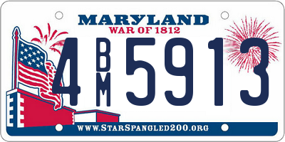 MD license plate 4BM5913