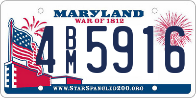 MD license plate 4BM5916