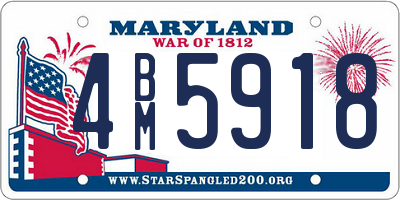 MD license plate 4BM5918