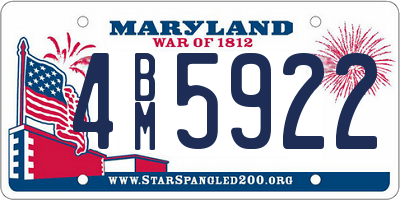 MD license plate 4BM5922