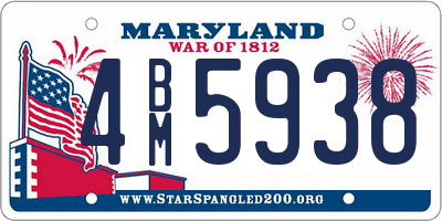 MD license plate 4BM5938
