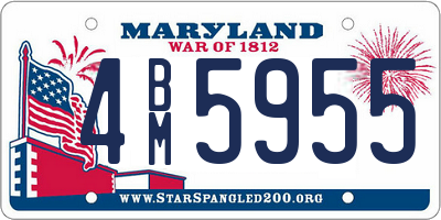 MD license plate 4BM5955
