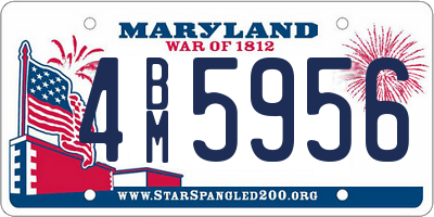 MD license plate 4BM5956