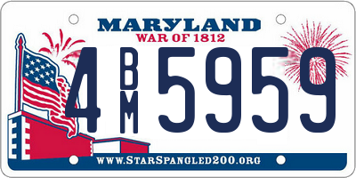 MD license plate 4BM5959