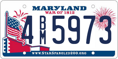 MD license plate 4BM5973