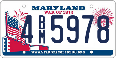 MD license plate 4BM5978