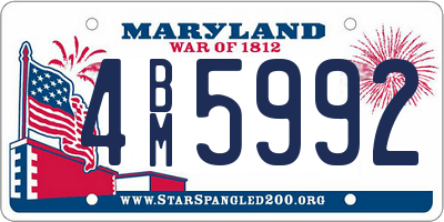 MD license plate 4BM5992