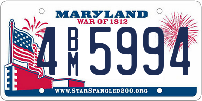 MD license plate 4BM5994