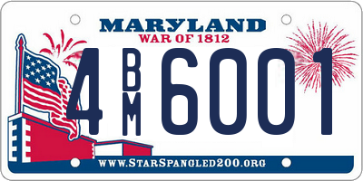 MD license plate 4BM6001