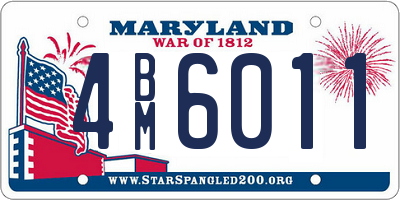 MD license plate 4BM6011