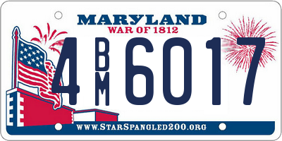 MD license plate 4BM6017