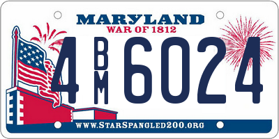 MD license plate 4BM6024